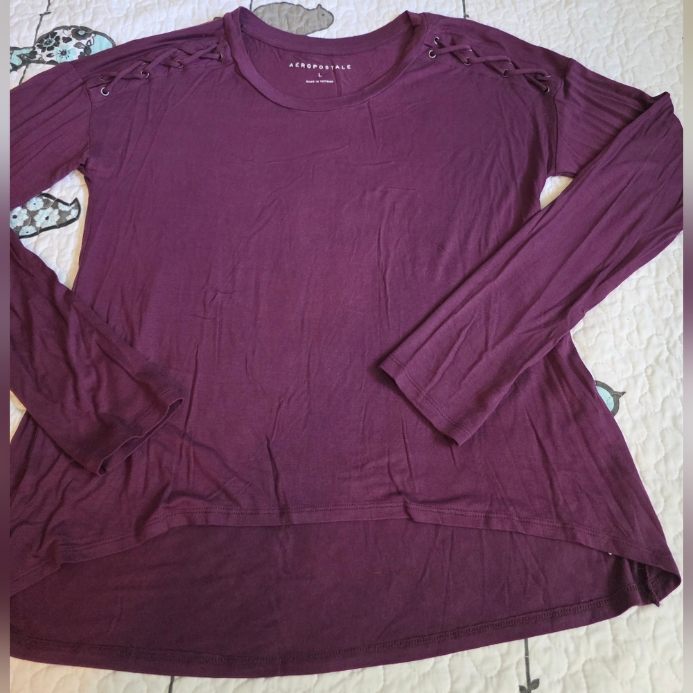Aeropostale Women's Plum Long Sleeve Tee